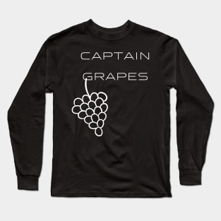 Captain Grapes Typography White Design Long Sleeve T-Shirt